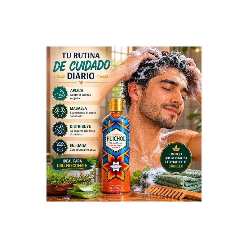 Shampoo Huichol Original Fortalecedor (brillo) Cabello 400ml