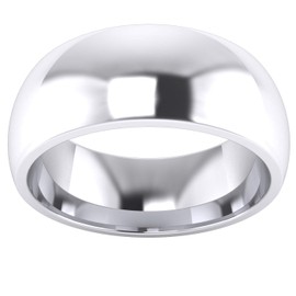 Unisex Sterling Silver 8mm Super Heavy Court Shape Polished Wedding Ring (Z+2)
