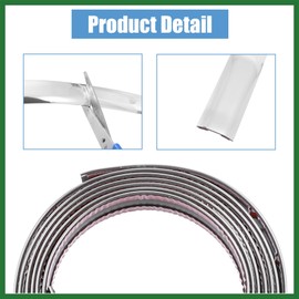 Motoforti Car Door Edge Anti Collision Guards Strip 8ft 1.18inch Silver Tone Long-lasting
