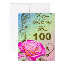 CafePress 100Th Birthday Card For Mom, Notecards (Set Of 10) 4.25" x 5.5" Notecards 10 Pack