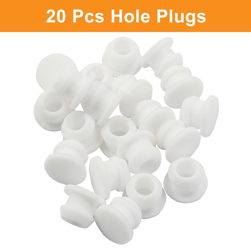 Murtenze 20PCS 8mm/0.31 Inch Silicone Hole Plugs Snap in Locking,