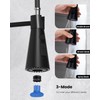 Matte Black Wall Mount Kitchen Sink Faucet 2 Handles, 8