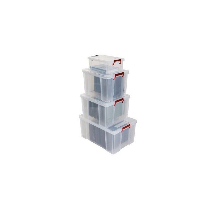 Whitefurze Allstore Container with Silver Clamp, Plastic, Natural, 1.3 Litre