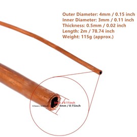 Soft Copper Pipe 2 m Diameter, Pneumatic Components of Air Technology Other Components of Air Technology 4 mm x ID 3 mm for Cooling Installations