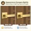Moquin Square Privacy Gold Door Handle with Lock, Keyless Heavy