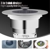 2Pcs 3 in 1 Sink Strainer Drainer, Stainless Sink Plug