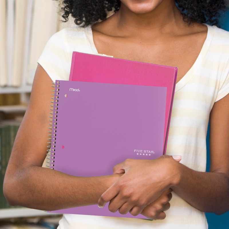 Five Star Spiral Notebook + Study App, 3 Subject, Wide