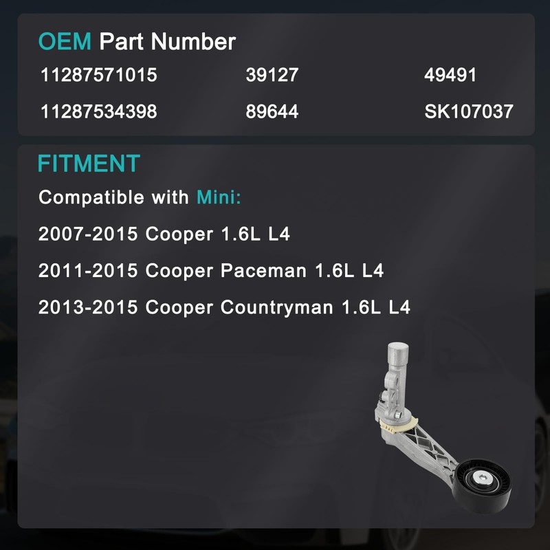 11287571015 Belt Tensioner Assembly with Pulley (1.6L L4) For Mini