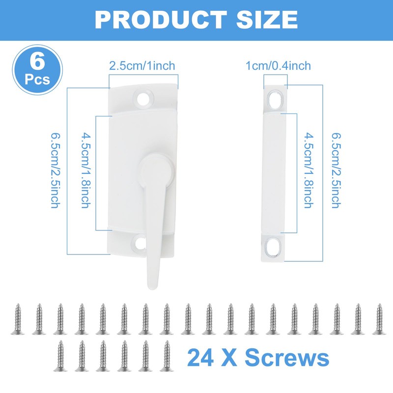 WOPPLXY 6 Pack Window Sash Locks, Sliding Window Sash Locks