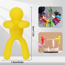 Juego de marcadores de copa de vino para fiestas, identificadores de bebidas de vidrio reutilizables de silicona, marcadores, etiquetas para copas de champán, cócteles, martinis(24Pcs)