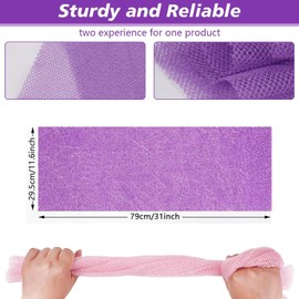 XIANZANDER 4 Pcs African Net Sponge,African Exfoliating,Net African Bath Sponge,Long African Net Sponge,African Body Scrubber Net for Skin Smoother Daily Use(Pink,Purple,Black,Brown)