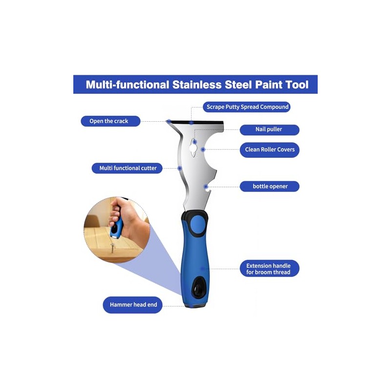 Drywall Hand Tools Kit, Drywall Knife Set with Putty Knives,