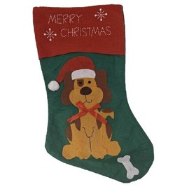 Decsee 40cm Christmas Dog Stocking Festive Motif 'Merry Christmas' Pet Paw Stocking Socks Xmas Tree Ornaments Filler Fill withTreats