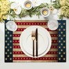 4th of July Linen Placemats Set of 4 Independence Day