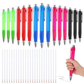 Kifmurase 15 PCS Big Fat Pens with 24 Extra Refills Giant Sized Pen Thick Black Ink Jumbo Ballpoint Pens for Arthritis Hands, Parkinson, Handicap and Elderly, Large Pen Easy Grip (Multicolor)