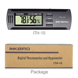 Inkbird ITH-10 Digital Thermometer and Hygrometer Temperature Humidity Monitor Humidor Guitar Ukulele Mason Jar.