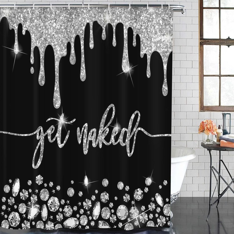 ArtSocket Silver Get Naked Bathroom Set with Shower Curtain and