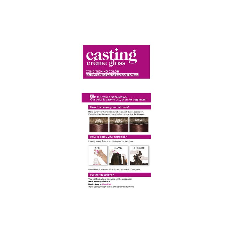 L'Oreal Casting Creme Gloss Semi-Permanent Hair Colour 550 Mahogany