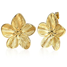 ORGYAML Flower Earrings Large, Flower Drop Earrings Statement Flower Earrings Hypoallergenic Fashion Jewellery for Women