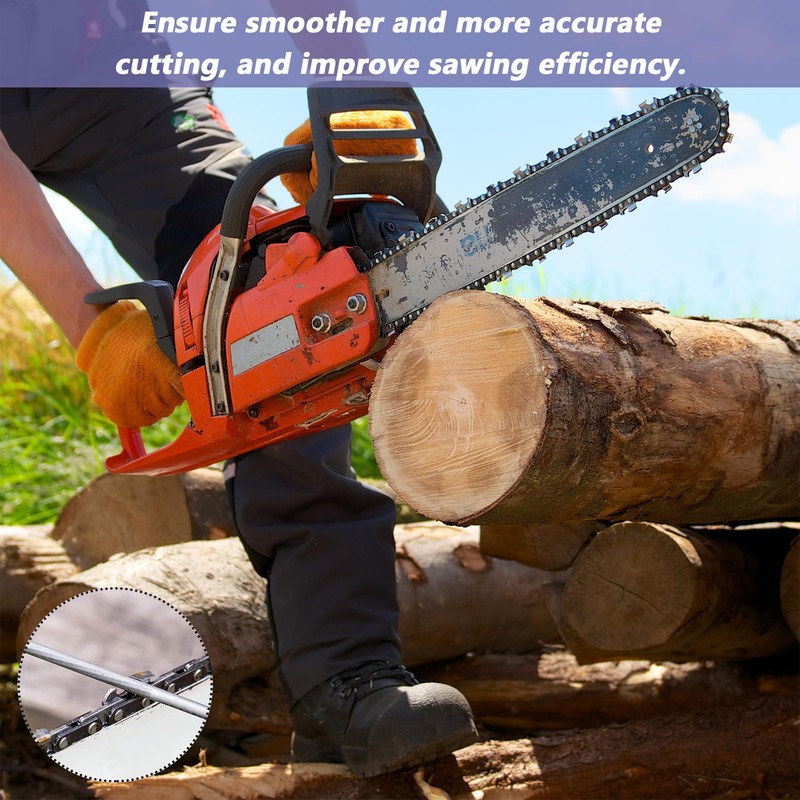 Chainsaw File,3 PCS Chainsaw Files,Professional Round Chainsaw Sharpener for Chainsaw