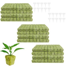 600 PCS 1 Inch Rockwool Cubes for Hydroponics, Rock Wool Hydroponic Planting Blocks with 20 Plant Name Tags, Rockwool Starter Plugs for Seedling & Cutting in Soilless Cultivation (12 Sheets)