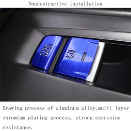 Boltry Car Aluminum Alloy Car Door Armrest Button Cap Electronic Window Lift Panel Decoration Frame Cover Decal Trim Accessories 10Pcs for Honda Accord 2018-2020 (Blue)