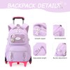 LANSHIYA Girls Rolling Backpack Elementary School Bag with Wheels, Trolley