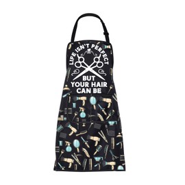 ENSIANTH Hairdressing Apron Hair Stylist Apron Hairdressers Aprons with Pockets Hairgician Gifts Hair Salon Aprons Barber Apron (24109 life Hair)