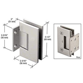 CRL Geneva Series Satin Nickel Wall Mount Short Back Plate Hinge (Standard Model)