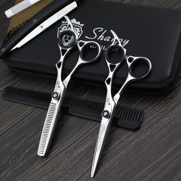 Sharpy Professional Pet Grooming Scissors 6.5 Inch Stainless Steel Hairdressing Scissors Set Hair Cutting Scissors Hairdressing Salon Scissors with Fine Adjustment Tension Screw Complete Set