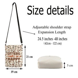 ENSIANTH Otter Crossbody Bag Otter Gifts for Otter Lovers Gifts Sea Otter Gift Otters Make Me Happy Cross Body Bucket Bag with Strap (2519 Otter C)