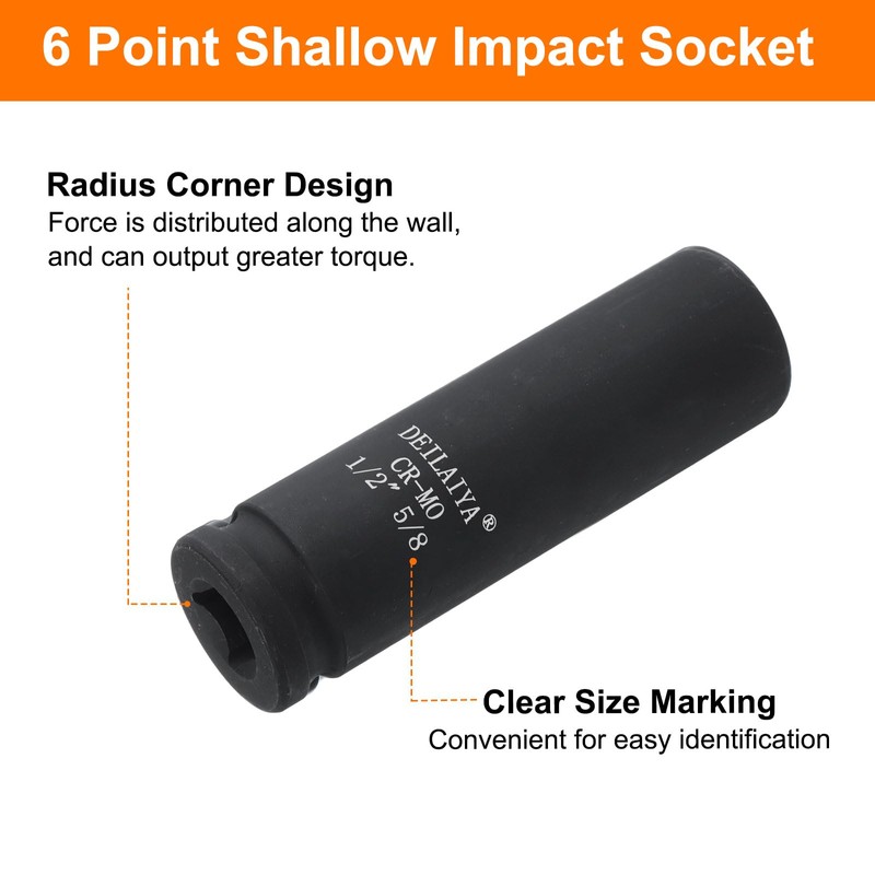 sourcing map 5/8 Inch SAE Deep Impact Socket 1/2 Inch