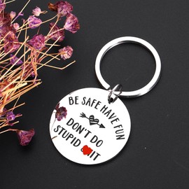 Easter Basket Stuffers for Teen Boys Girls Easter Gift for Daughter Son Dont Do Stupid Sh t Keychain Funny Gag Gifts for Teens Birthday Gifts for Daughter Son Easter Basket Stuffers for Kids Adults