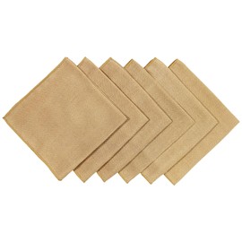 Goldstream Point 18 x 18 Inch (Set of 6) Natural Brown Polyester Burlap Napkin Washable Faux Jute Cloth Reusable