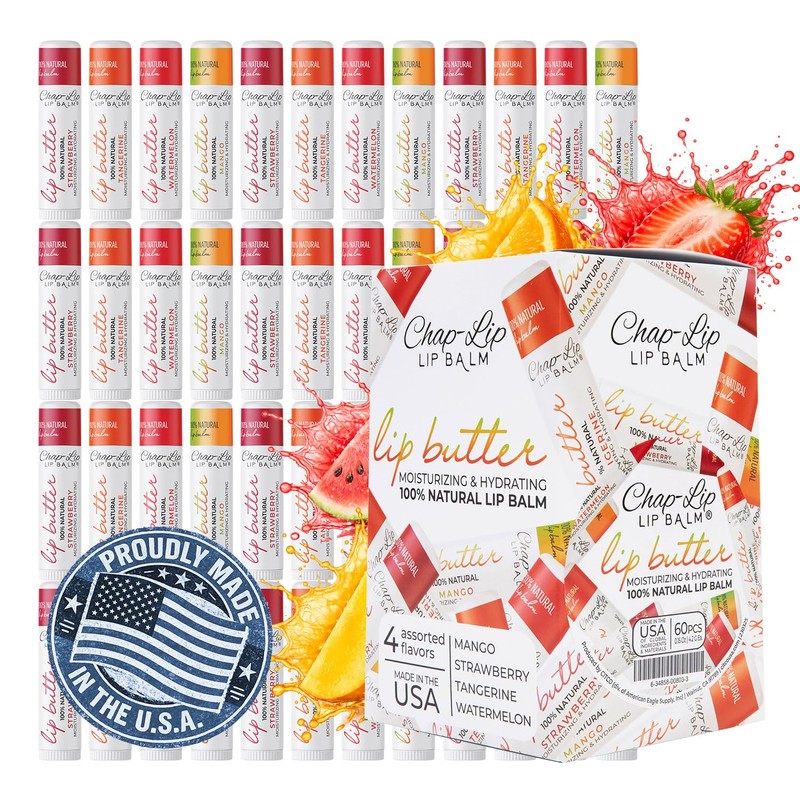 Chap-Lip Bálsamo Labial Hidratante 100 Natural Con Sabor A Frutas,