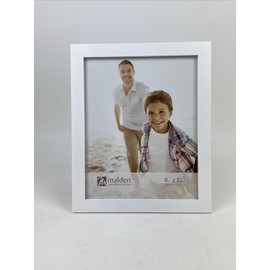 MALDEN DESIGNS 372-80 Smooth White Wood Picture Frame Glass 8x10” New NIB