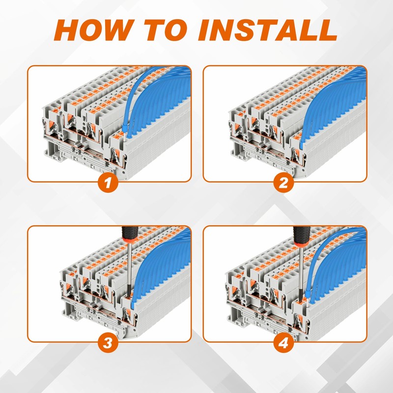 Saysurey DIN Rail Terminal Block Twin Spring Terminal Connectors Push