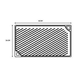 Lodge Reversible Cast Iron Grill/Griddle – 9.5 x 16.75 Inch Pre-Seasoned Cooking Surface – Flat & Ribbed Sides – Use on Stove, Grill, or Campfire – Made in the USA – Heavy-Duty, Black