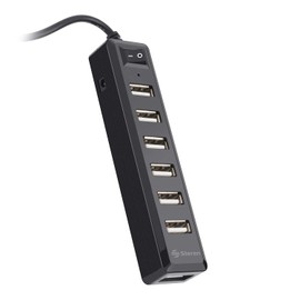 Steren USB-537 Hub de 7 Puertos USB 2.0 C/Eliminador