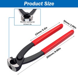 Seept Ear Clamp Pliers 9 Inch Front and Side Jaw Hose Clamp Crimping Tool Carbon Steel Pinch Clamp Pliers Install Remove Clamp Nail Puller Tool for repairing pipes, fuel lines
