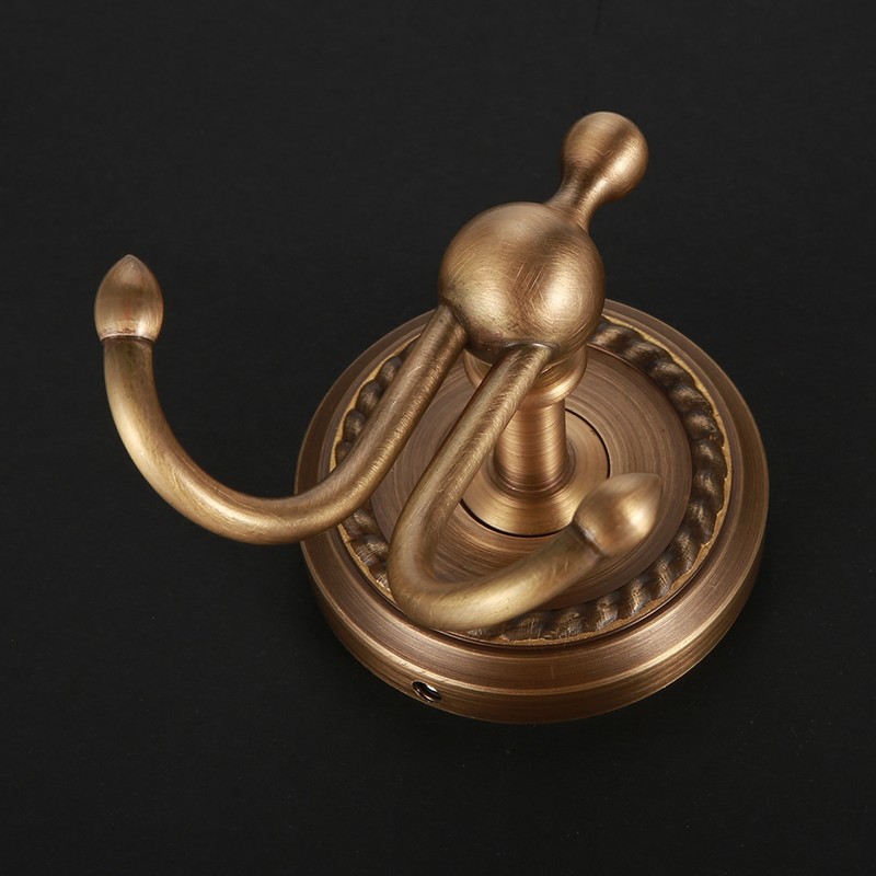 Antique Bathroom Brass Door Towel Hanger Holder Clothes Coat Hat