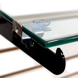 Right Left End Corner Shelf Rest Clip & Rubber Cushion for Brackets to Hang Glass, Wood Or Metal Shelves, 20 Pack