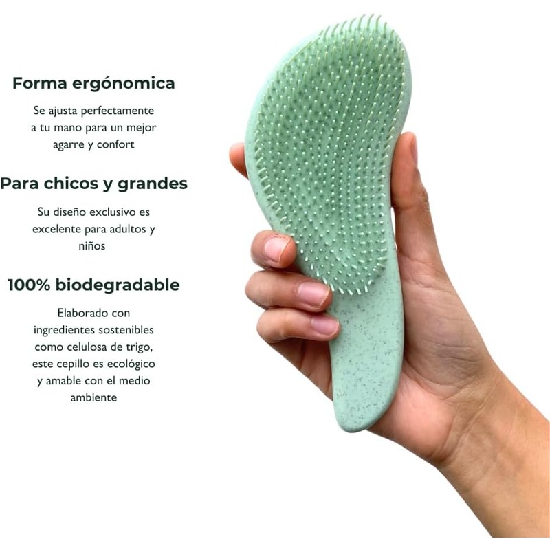 Apigreen Cepillo Desenredante Biodegradable para Cabello Seco y Húmedo |