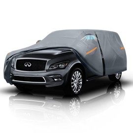 Large SUV Car Cover for Infiniti QX80 (2014-2025) 100% Waterproof All Weather, Heavy Duty Outdoor Full Exterior Covers Rain Sun Wind UV Protection.