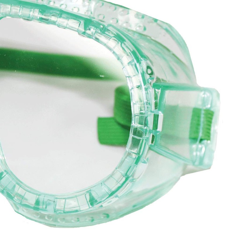 Sellstrom Flexible, Soft, Direct Vent, Protective Safety Goggle, Green-Tinted Body,