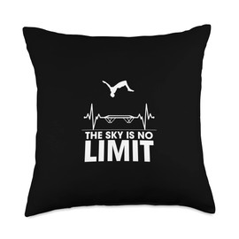 Trampolin Outdoor Indoor Sport Accessories The Sky is No Limit Trampolining Gymnastics Throw Pillow, 18x18, Multicolor