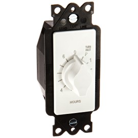 nsi INDUSTRIES TORK A506HW Spring-Wound In-Wall Twist Timer , 6-Hour Length and White Faceplate, for Automatic Shutoff of Fans or Lights