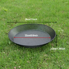 Yojanner 2pcs Metal Round Bird Feeders Tray, Wild Birds Seed Feeder, Mesh Tray Outdoor Accessory for Humming Bird Feeders Station