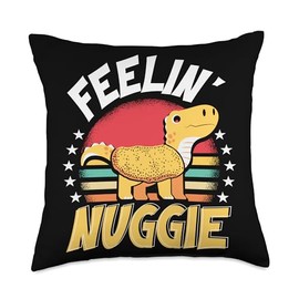 Dino Nuggets Enthusiast Dinosaur Chicken Delight Dino Nugs Throw Pillow