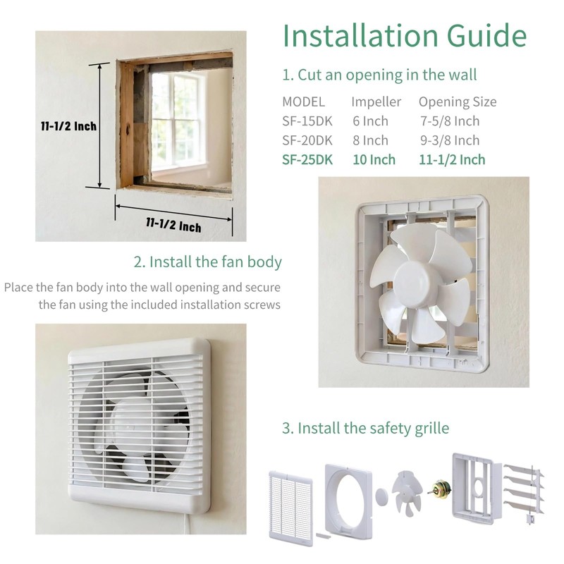 SAILFLO 10 Inch Window Shutter Exhaust Fan,11.6 x 11.6 Inch